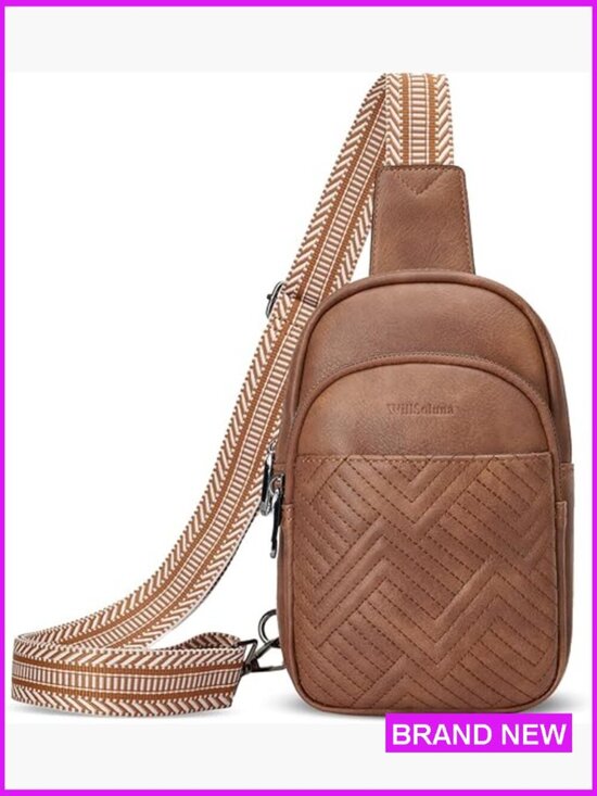 Handbags - Faux Leather Crossbody Sling Bag Anti-Theft RFID Travel Purse Chic Minimal
